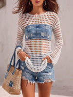 Vintage Elegant Crochet Openwork Shirt Top