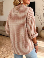 Vintage Elegant Button Long Sleeve Patterned Shirt