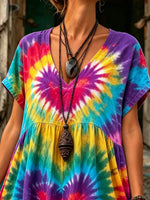 Women Heart Tie-Dye Print Dress