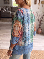 Vintage Elegant Openwork Lace Patchwork Shirt