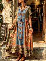 Women's Dragonfly Floral Print Maxi Dress