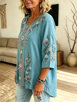 Women's Tribal Floral Print Blouse