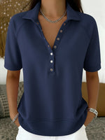 Casual And Cozy Short-sleeved Cotton Sweatshirt